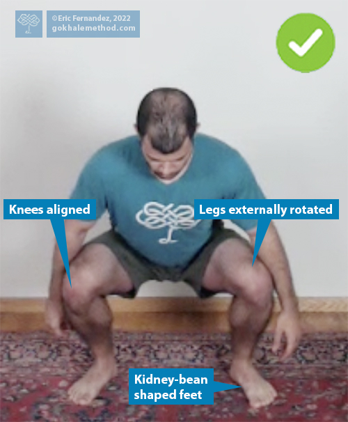 Gokhale Method teacher Eric Fernandez demonstrates a squat with healthy form.