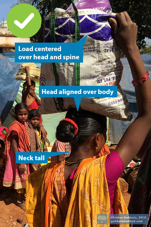 Woman in Odisha, India with a tall, straight neck and functional head posture.