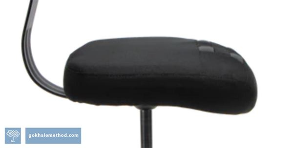 The Gokhale Method Pain-Free chair, side view of seat pan, cropped.