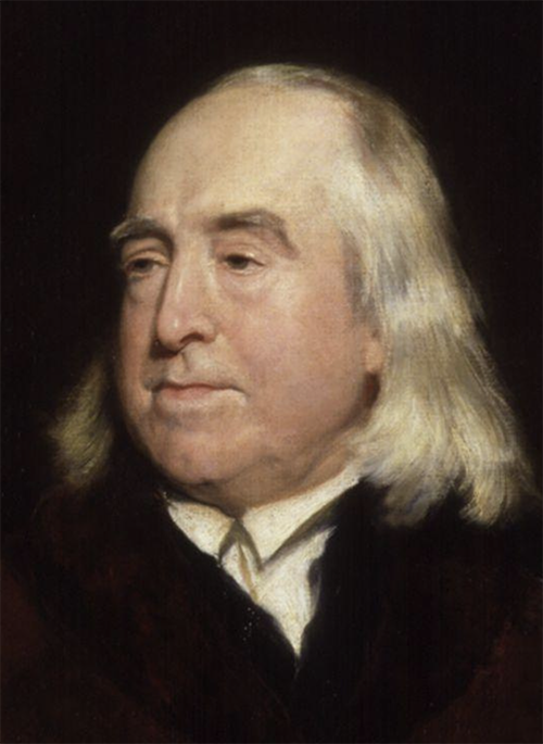 Portrait of philosopher and reformer Jeremy Bentham, 1748–1832, by Henry William Pickersgill.